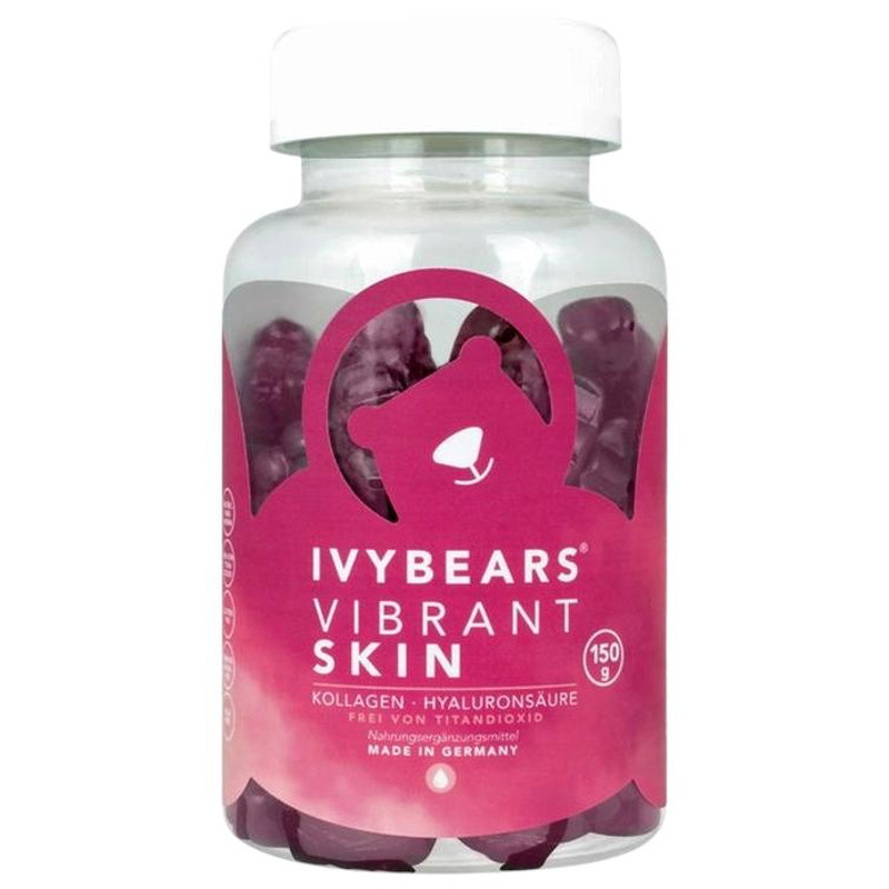 Vibrant Skin kollageeni ja hüaluroonhappega kummikarud N60, IVYBEARS, 191 g