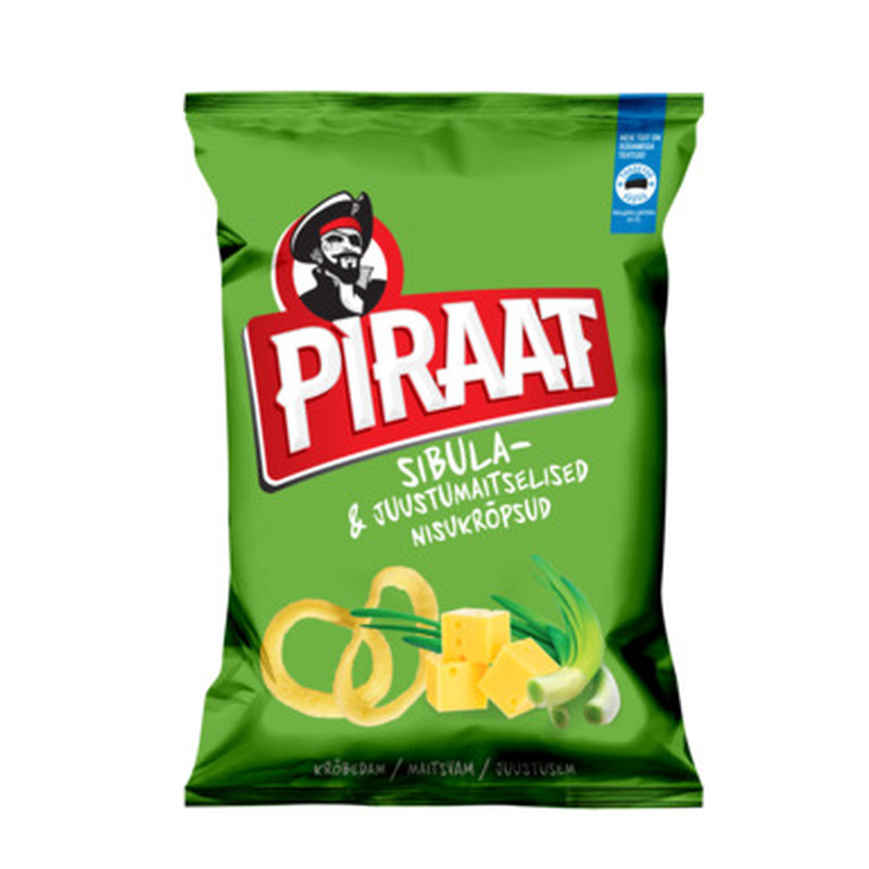 PIRAAT Nisukrõpsud sibula- ja juustumaitselised 150g
