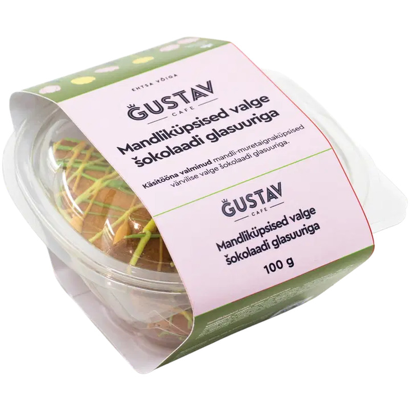 Gustav Mandliküpsised valge šokolaadi glasuuriga 100 g