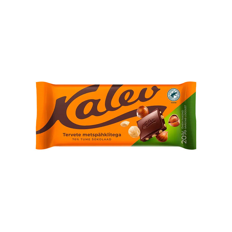 Tume šokolaad Kalev tervete metspähklitega 100g