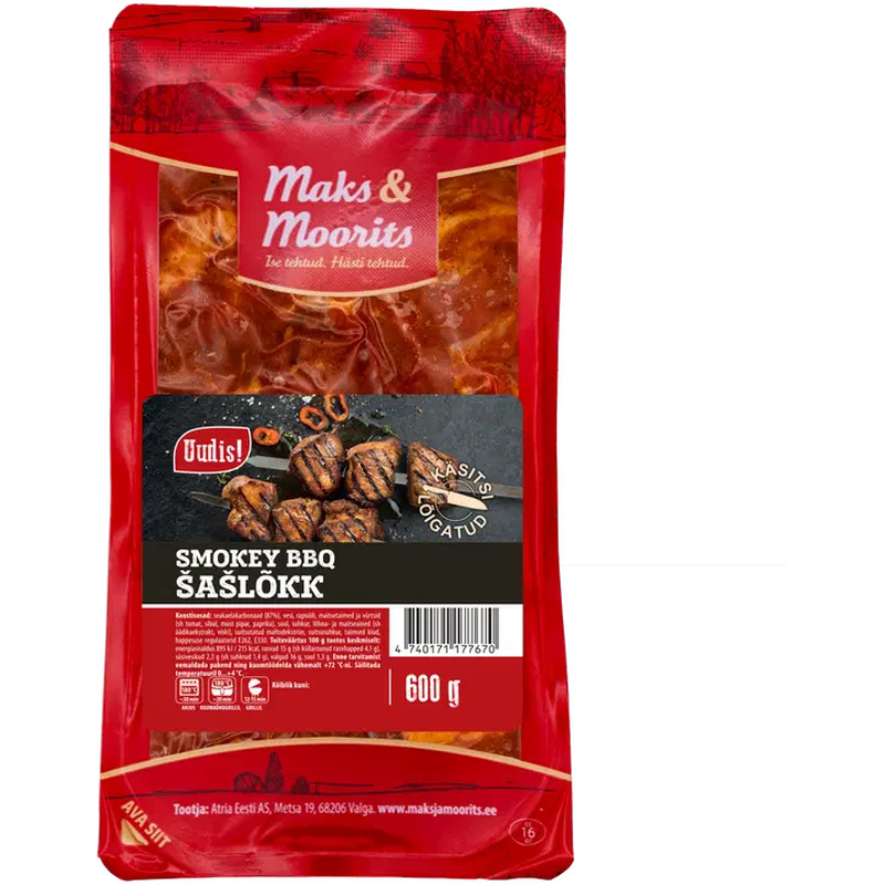 Maks & Moorits Smokey bbq šašlõkk 600g