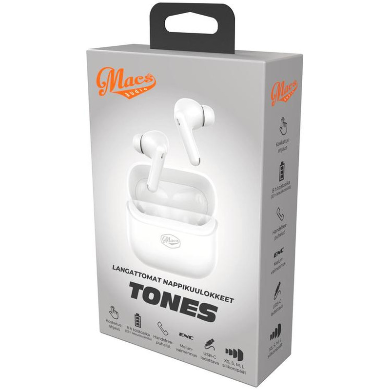 Nööpkõrvaklapid Macs Tones valge