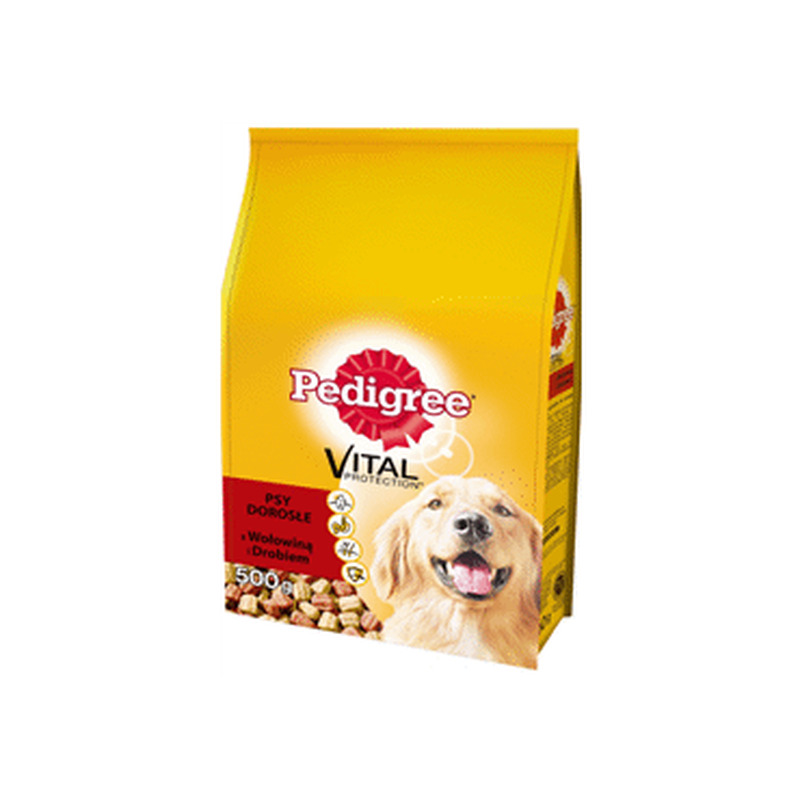 Kuiv koerasöötPEDIGREE loom.+linnul.500g