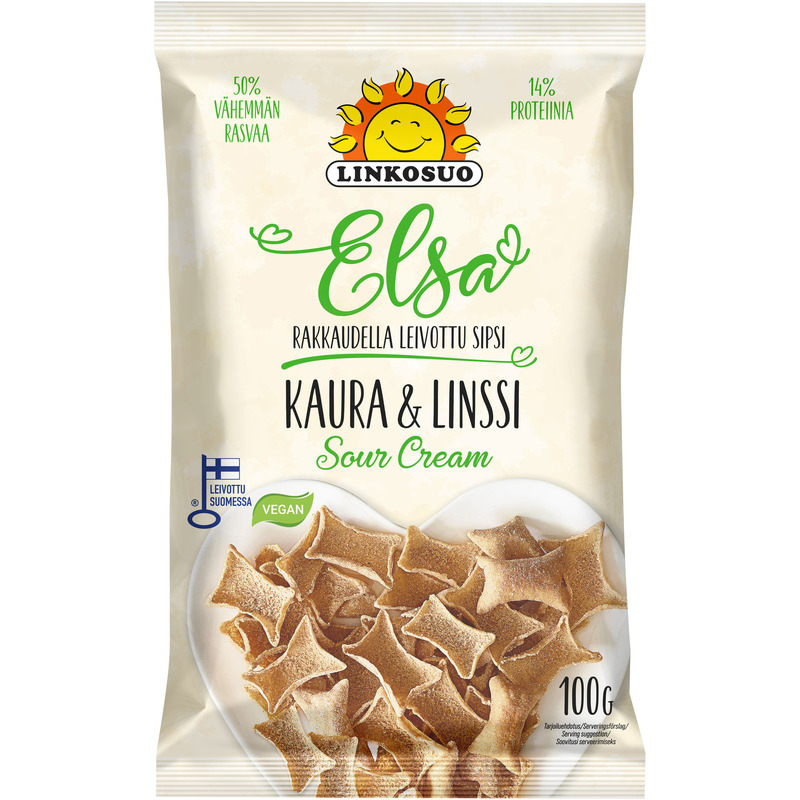 LINKOSUO Elsa Kaera-läätsekrõpsud hapukoorega 100g