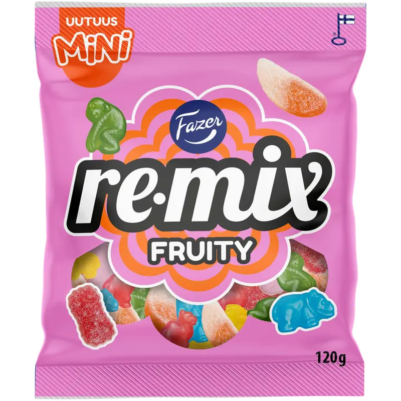 Fazer Remix Mini kommikott, puuviljamaitselised 120g