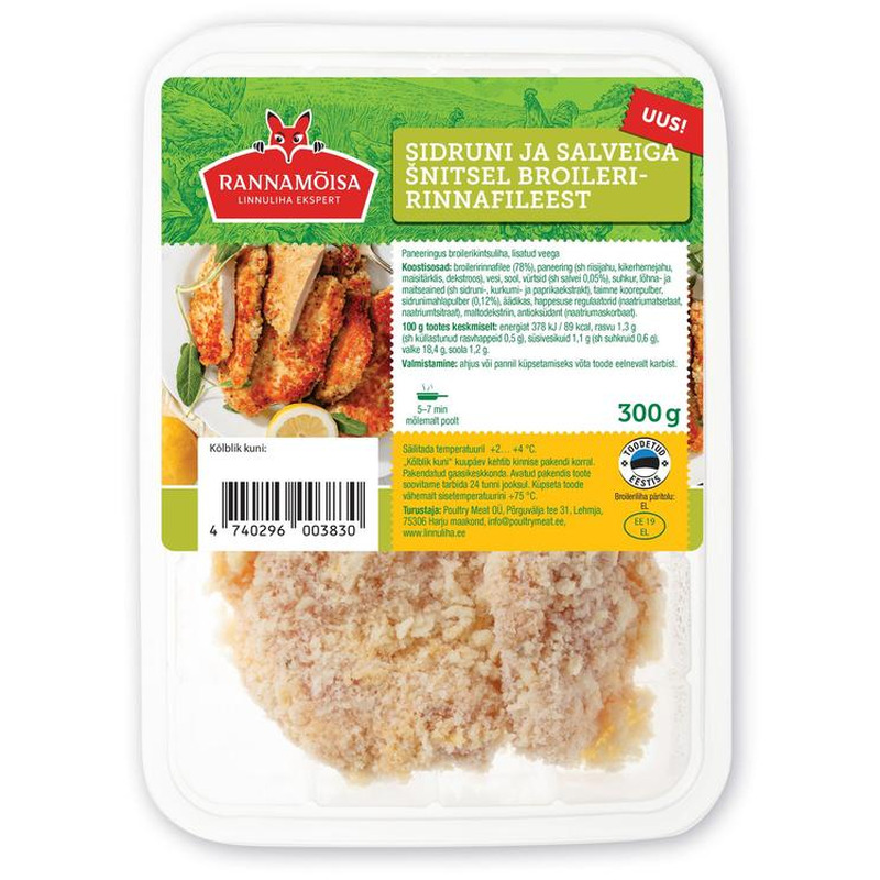 Rannamõisa Sidrun-Salvei Broileririnnafilee 300G