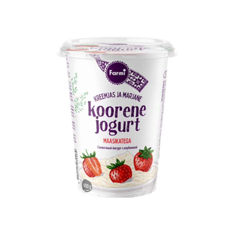 Koorene jogurt FARMI maasik-ga 3.4% 400g