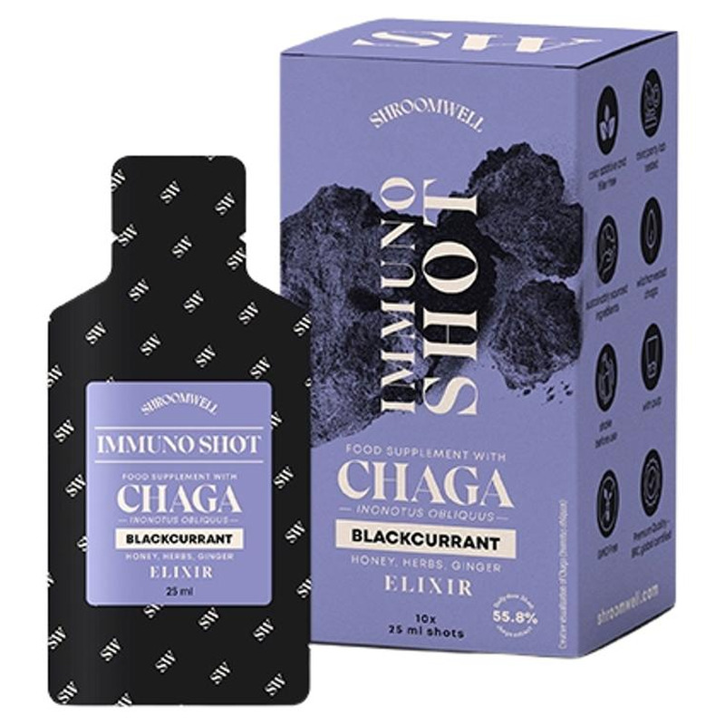 Immuno Elixir Shot Mustsõstar (25ml x 10tk), SHROOMWELL, 250 ml