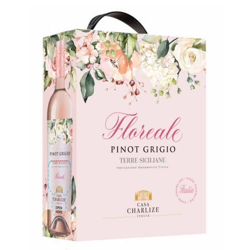 Kaitstud geograafilise tähisega vein Casa Charlize Floreale Pinot Grigio Blush 12%vol 3l