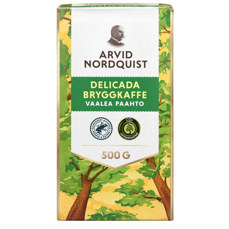 Arvid Nordquist  DELICADA filterkohv 500GKerge röst. Marjane, pehmelt täidlane. 100% Araabika. Kasutus:7 g kohvi/ 1,25 dl kuum vesi