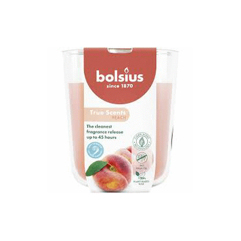 Küünal klaasis BOLSIUS peach 9.7x8.5cm