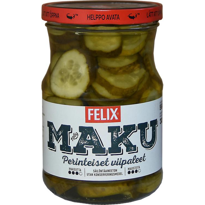 Felix, viilutatud kurk marinaadis, 560 g