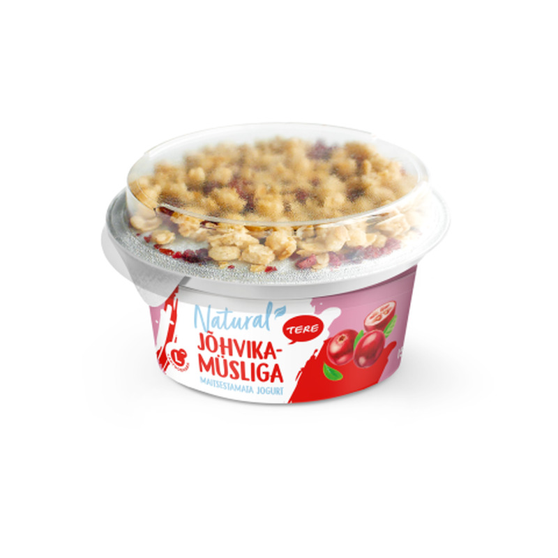 Jogurt jõhvikamüsliga Tere Natural laktoosivaba 150g