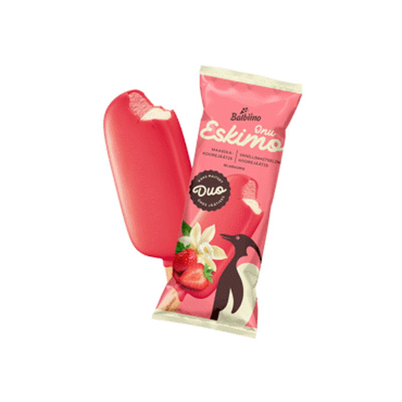 Jäätis maasika-vanilje ONU ESKIMO 84g