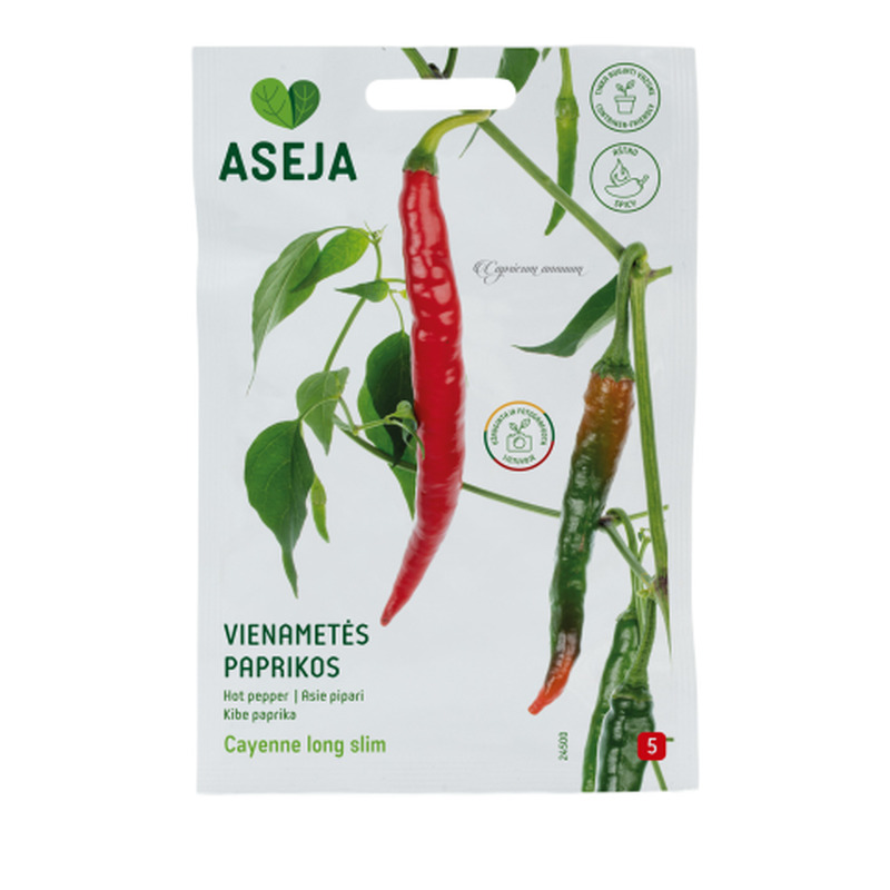 Üheaastased paprikad Cayenne long slim Aseja 0,5g 20-0269 (C)