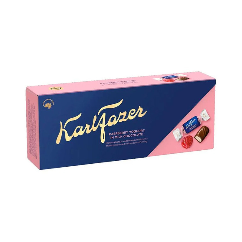 Piimašokolaadikompvekid vaarikajogurtitäidisega, KARL FAZER, 250 g