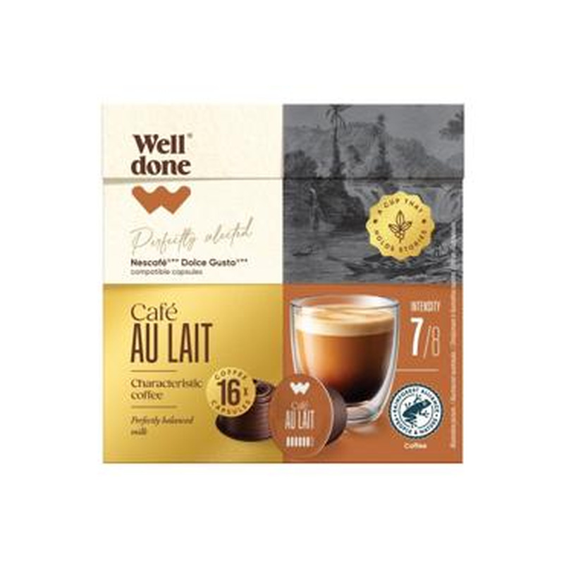 Kohvikapslid WELL DONE CaféAuLait 16x10g