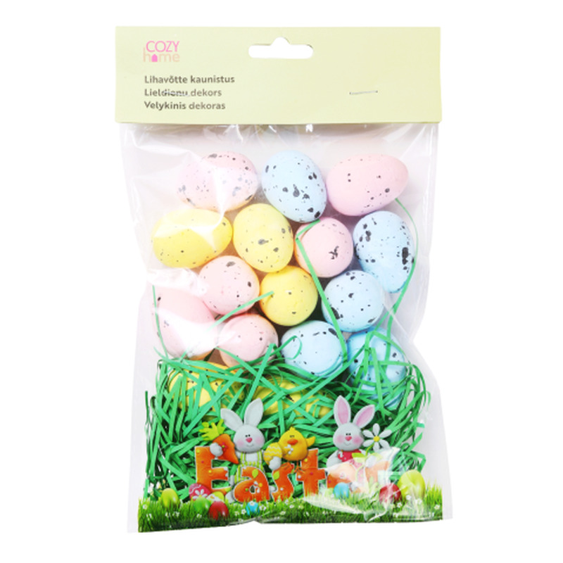 Dekoratiivmunad rohuga Cozy Home 16tk ES26