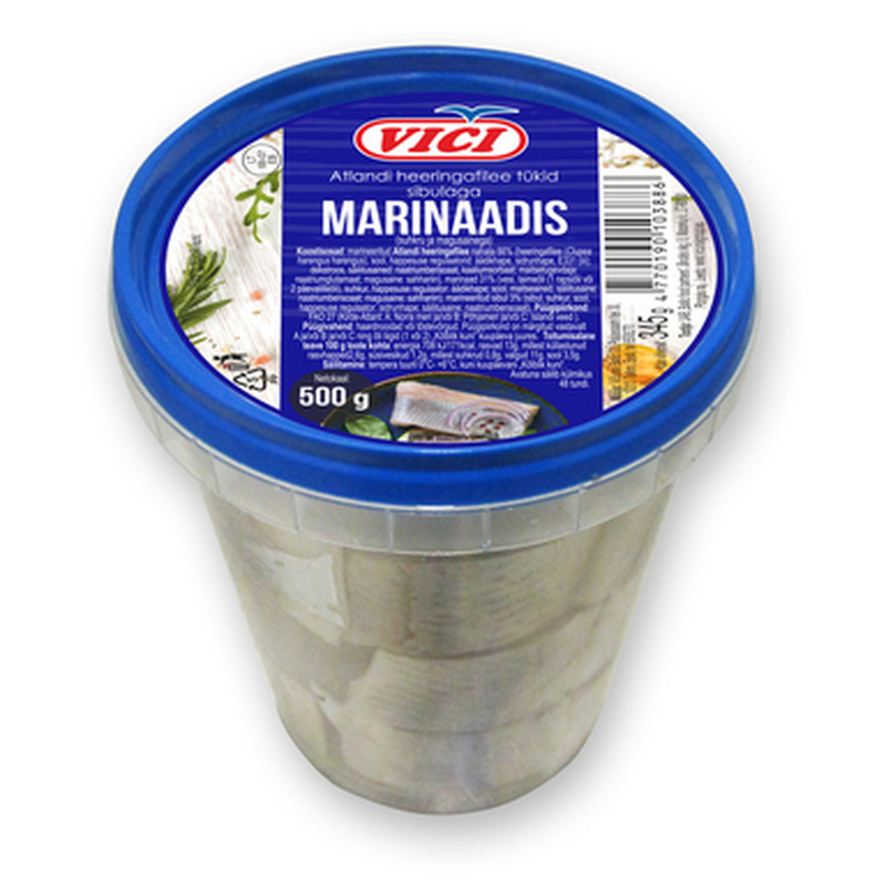 VICI Marineeritud Atlandi heeringafilee tükid sibulaga 500g