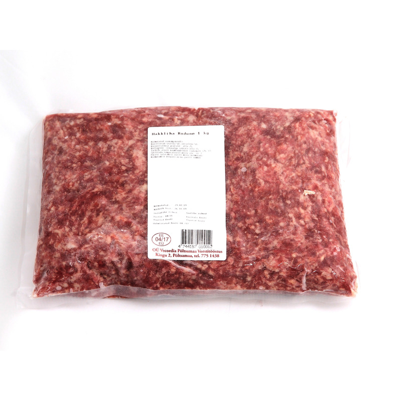 VECORDIA Kodune hakkliha 1kg(sealiha 50%,veiseliha 50%,külm.