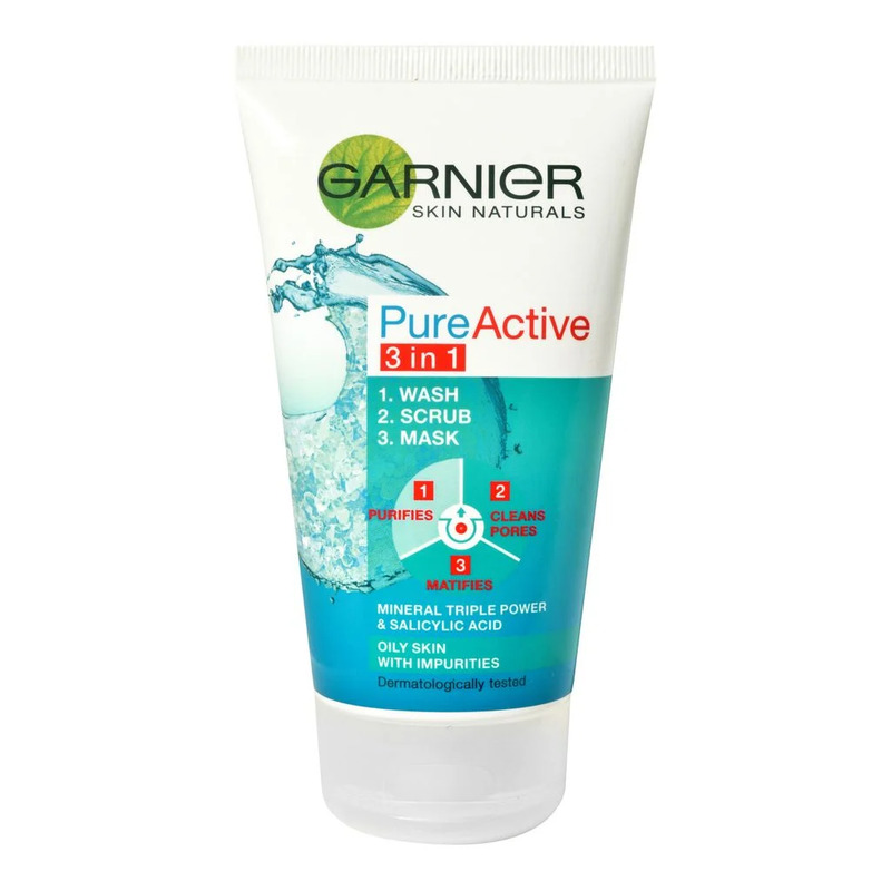 Näopuhastusgeel Pure 3in1, GARNIER, 150 ml