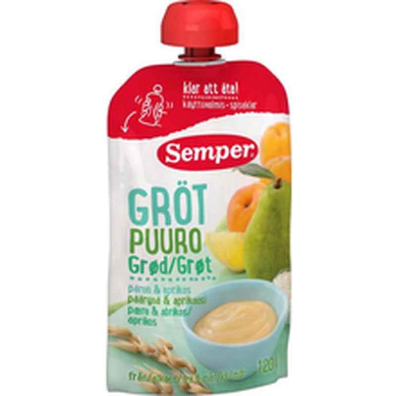 Valmispuder pirni ja aprikoosiga 6+, SEMPER, 120 g