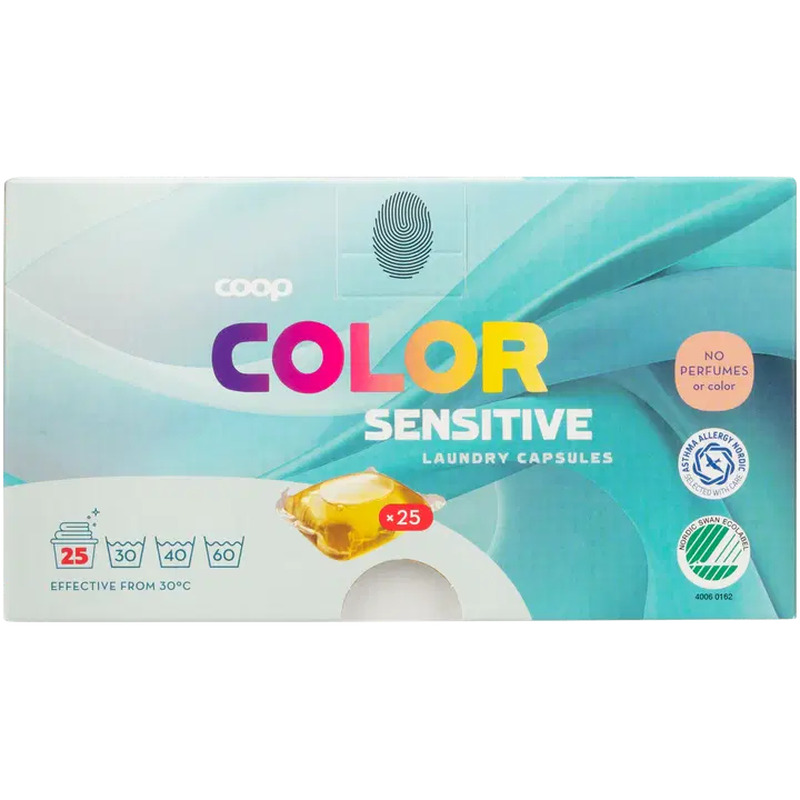Pesukapslid Coop Color Sensitive 25tk