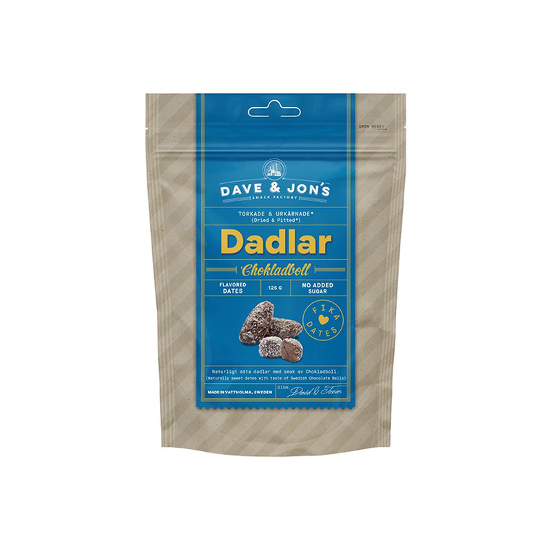 Dave & Jon’s maitsestatud datlid “Chocolate balls” 125g