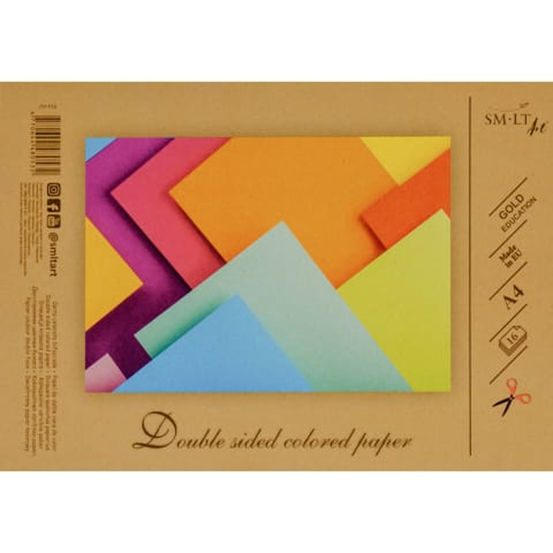 Kahepoolne värviline paber A4 16 lehte
