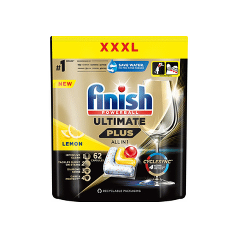 Nõud.pes.kaps.FINISH Ult.Plus Lemon 62tk