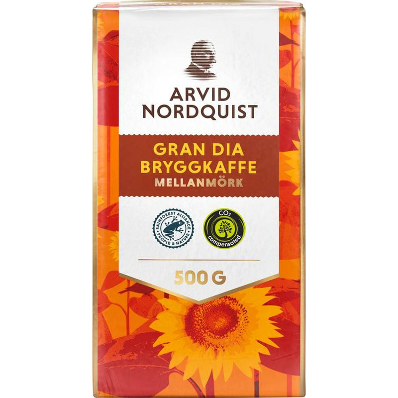 Arvid Nordquist  Classic GRAN DIA KAFFE 500GKesk.röst. Iiriselõhn. Täidlane, pähkl.mõrkj.100% Araabika: Bra/Kesk-Am/Col/Ida-Aafrika