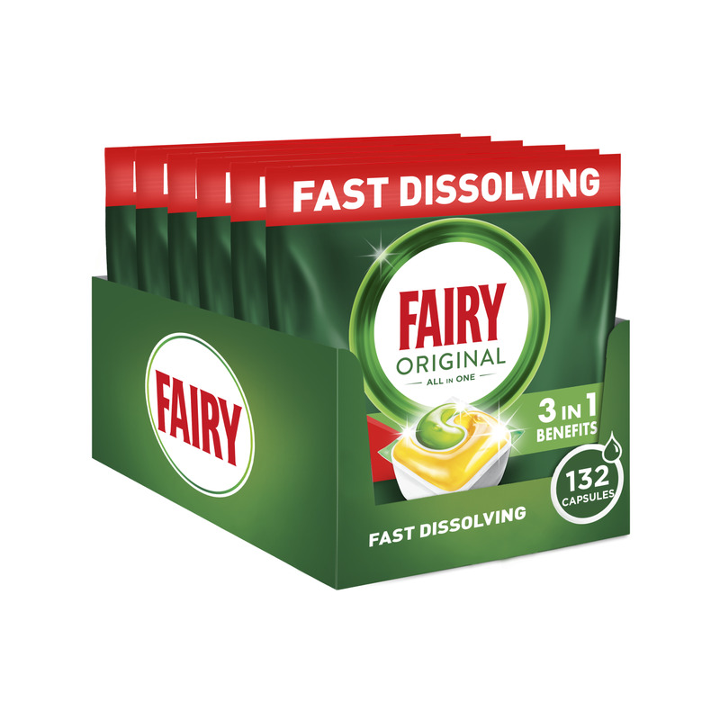 Fairy Original All in One’i Nõudepesumasina Tabletid Lemon, 132 tk