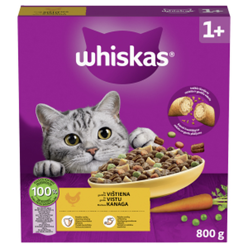 Whiskas kuivt.kassile 800g kanalihaga