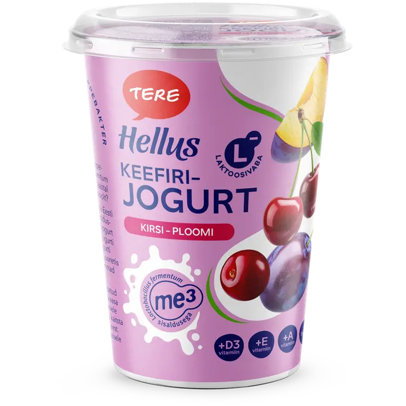 Hellus ME-3 keefirijogurt kirsi-ploomi, 380 g