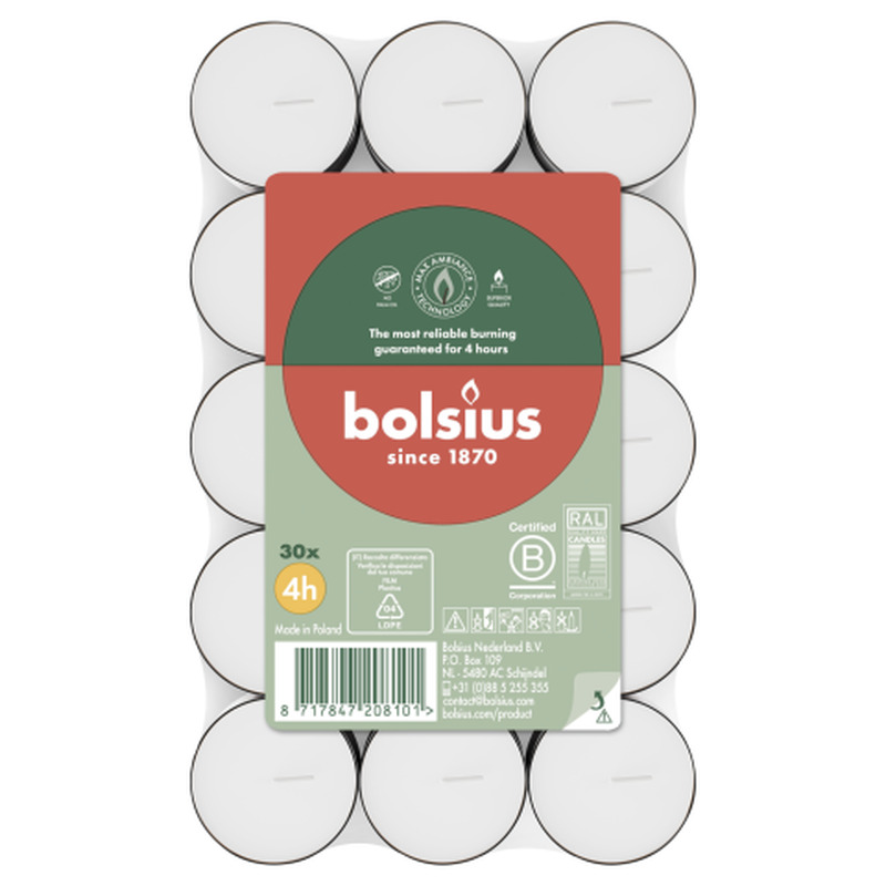 Teeküünlad Bolsius 4h 30tk