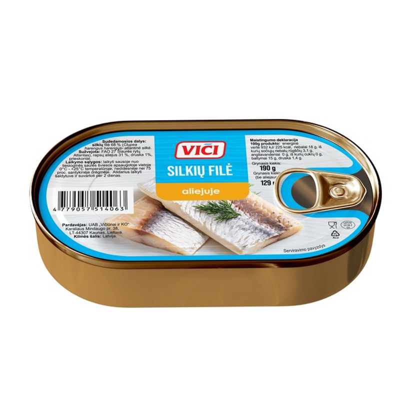 Vici Heeringafilee Õlis 190g