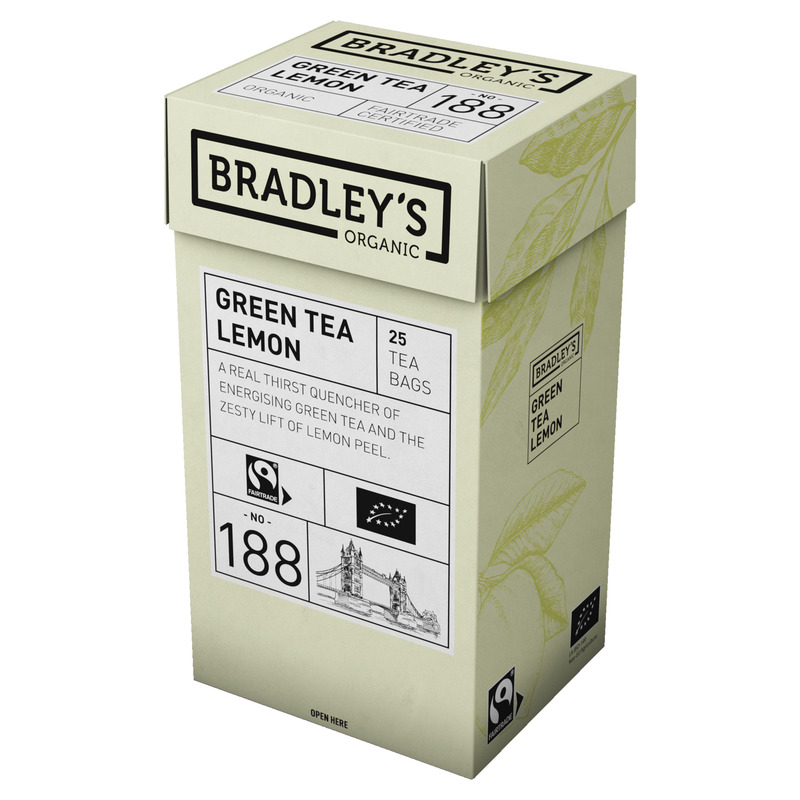 BRADLEY'S Organic Roheline tee Lemon 25x1,75g(ümbrik)