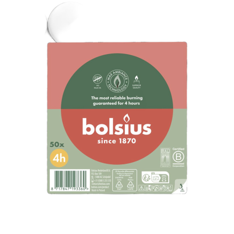 Teeküünlad Bolsius 4h 50tk