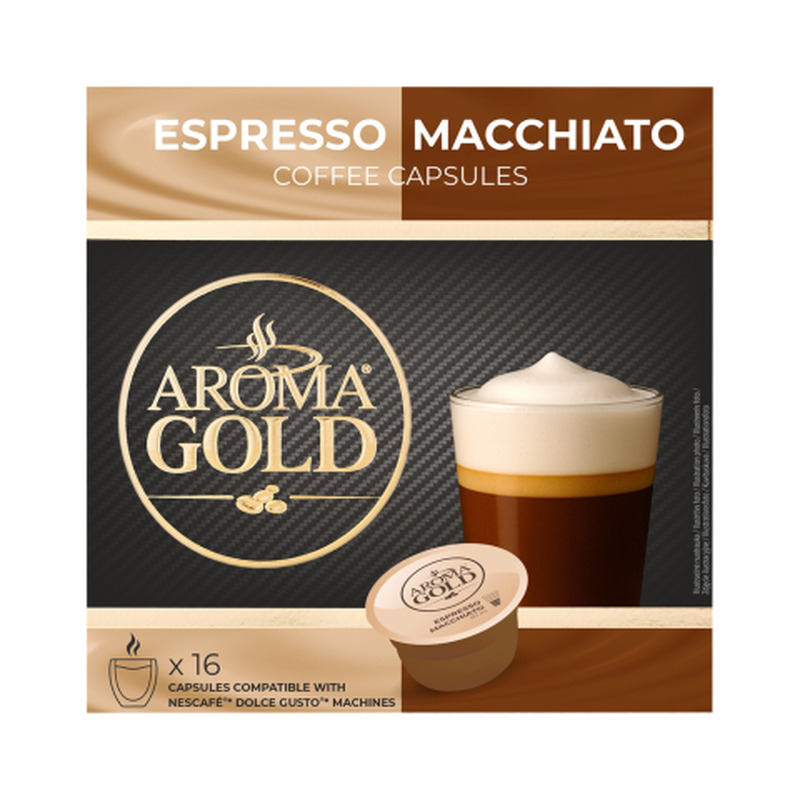 Kohvikapslid Aroma Gold Espresso Macchiato 16tk