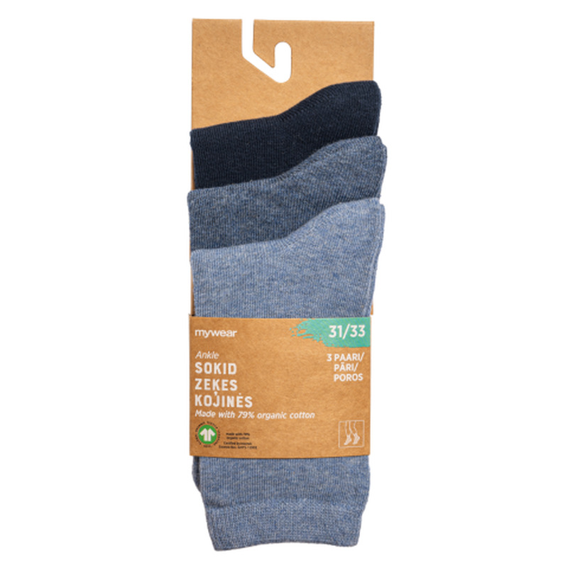 Laste sokid Mywear kõrged 3tk 31/33