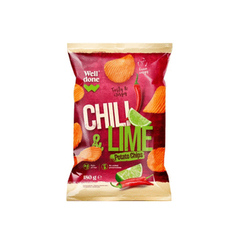 Kartulikrõpsud tšilli/laim WELL DONE180g
