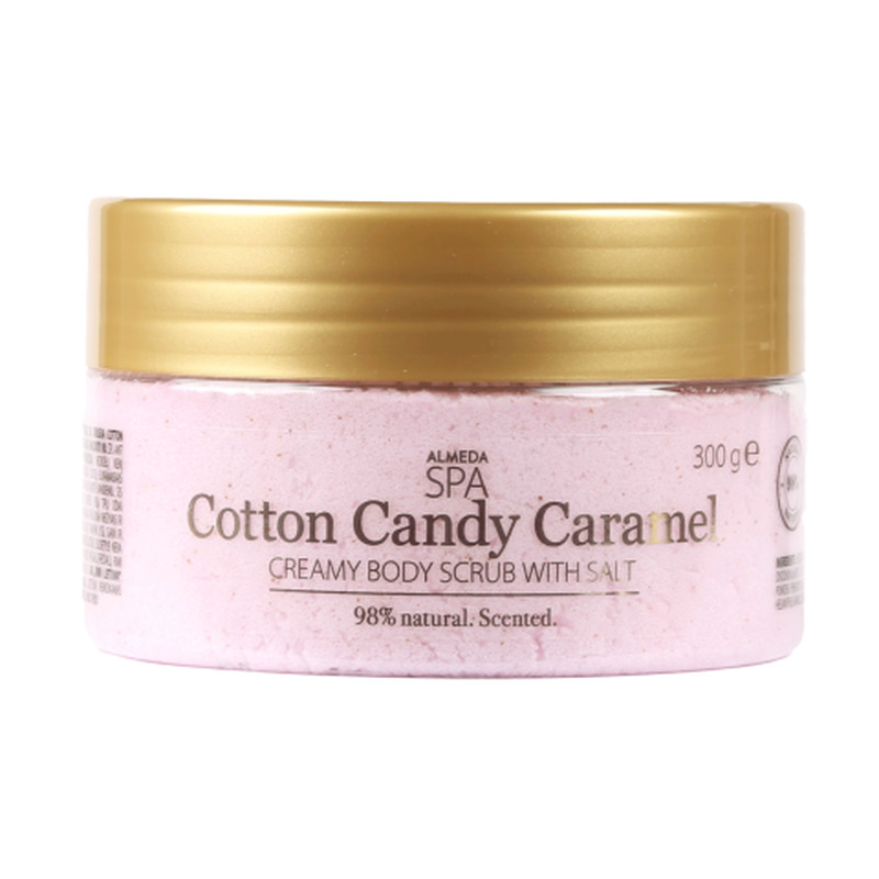 Kreemjas kehakoorija soola ja seemnetega Cotton Candy Caramel Almeda Spa 300g