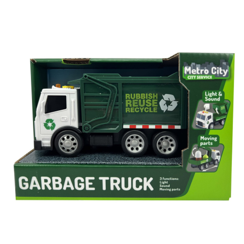 Prügiauto Metro City 1:24 häälte ja tuledega värv ja kujundus võivad erineda