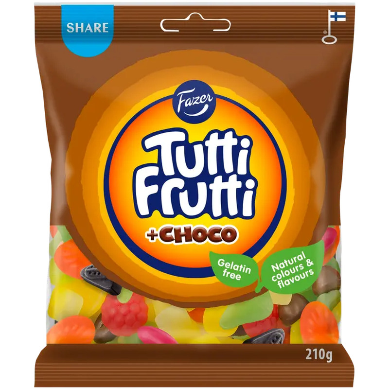 Fazer Tutti Frutti Choco kommikott 210 g