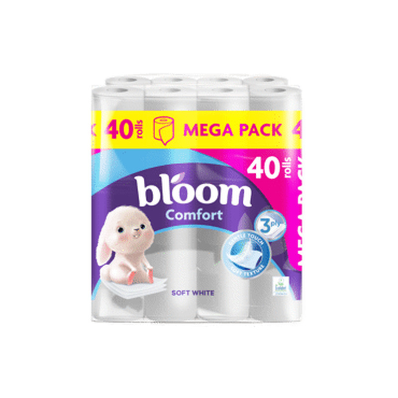 WC paber BLOOM Comfort white 3kih, 40rl