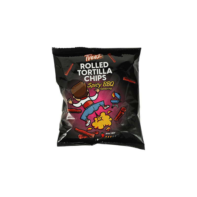 Rullitud tortillakrõpsud Spicy BBQ maitsega, Tveez, 113g