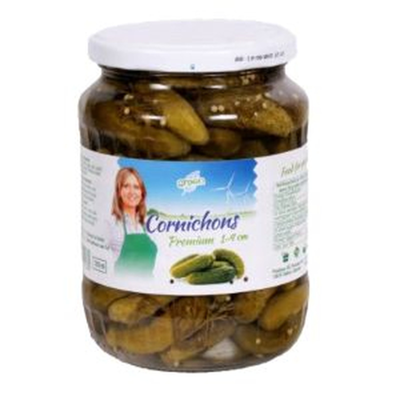 Kornishonid 1-4 cm marineeritud, GREEN, 370 g