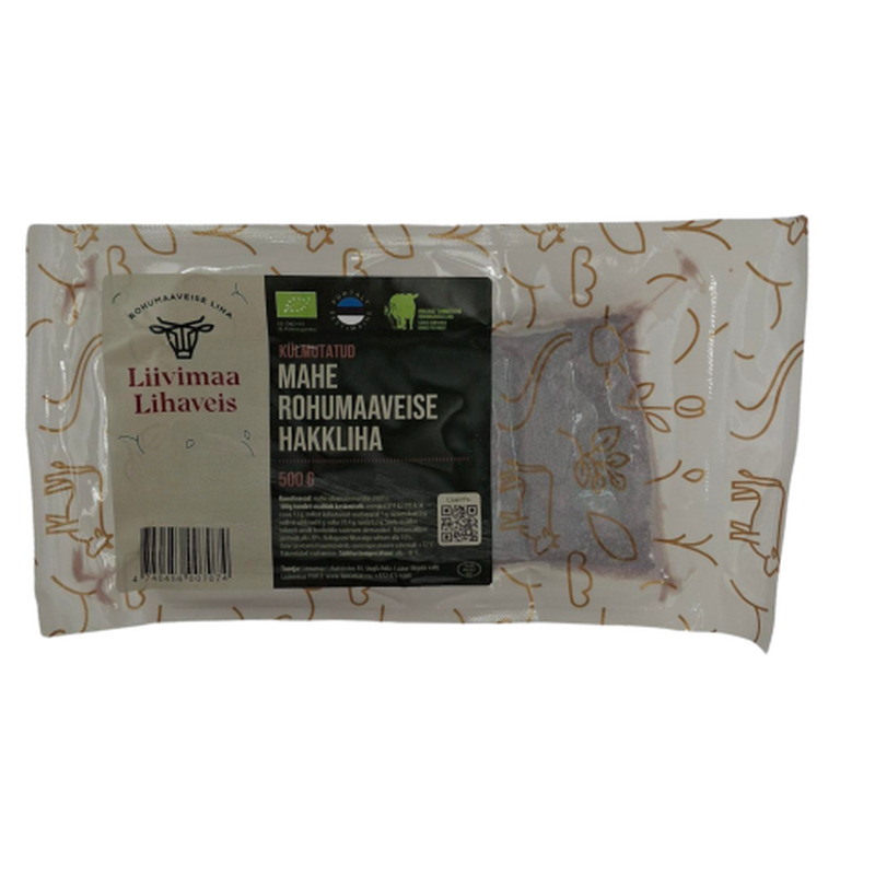 Mahe rohumaaveise hakkliha külmutatud Liivimaa Lihaveis 500g