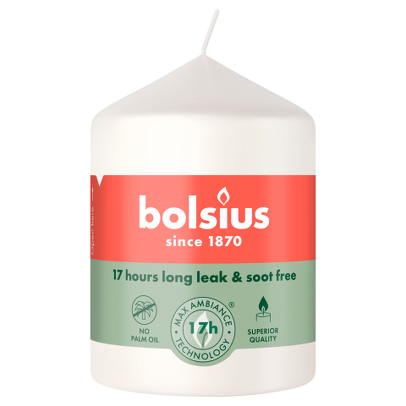 Küünal Bolsius silinder valge 80/58mm