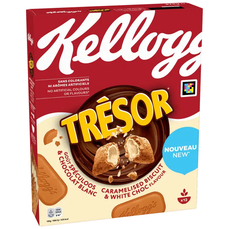 Kellogg's Tresor karamelli ja valge šok teraviljapadjakesed 375g
